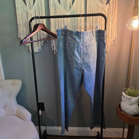 Torrid High-Rise Straight Jeans | Light Wash Distressed Denim | Size 24R - Picture 3 of 5